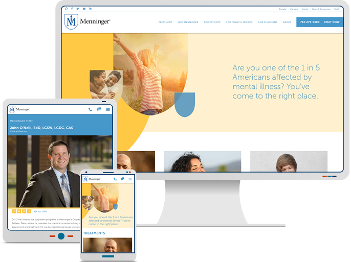 Menninger Clinic - Responsive Website Re-Design & Web Development for Healthcare CMS Website
